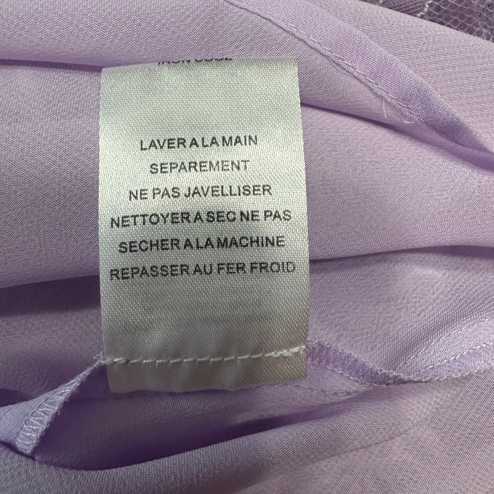 Sau Lee Lavender Lace Rosie Gown, Tiered Skirt Low Back‎ Boho Romantic Formal 10 - Picture 12 of 13